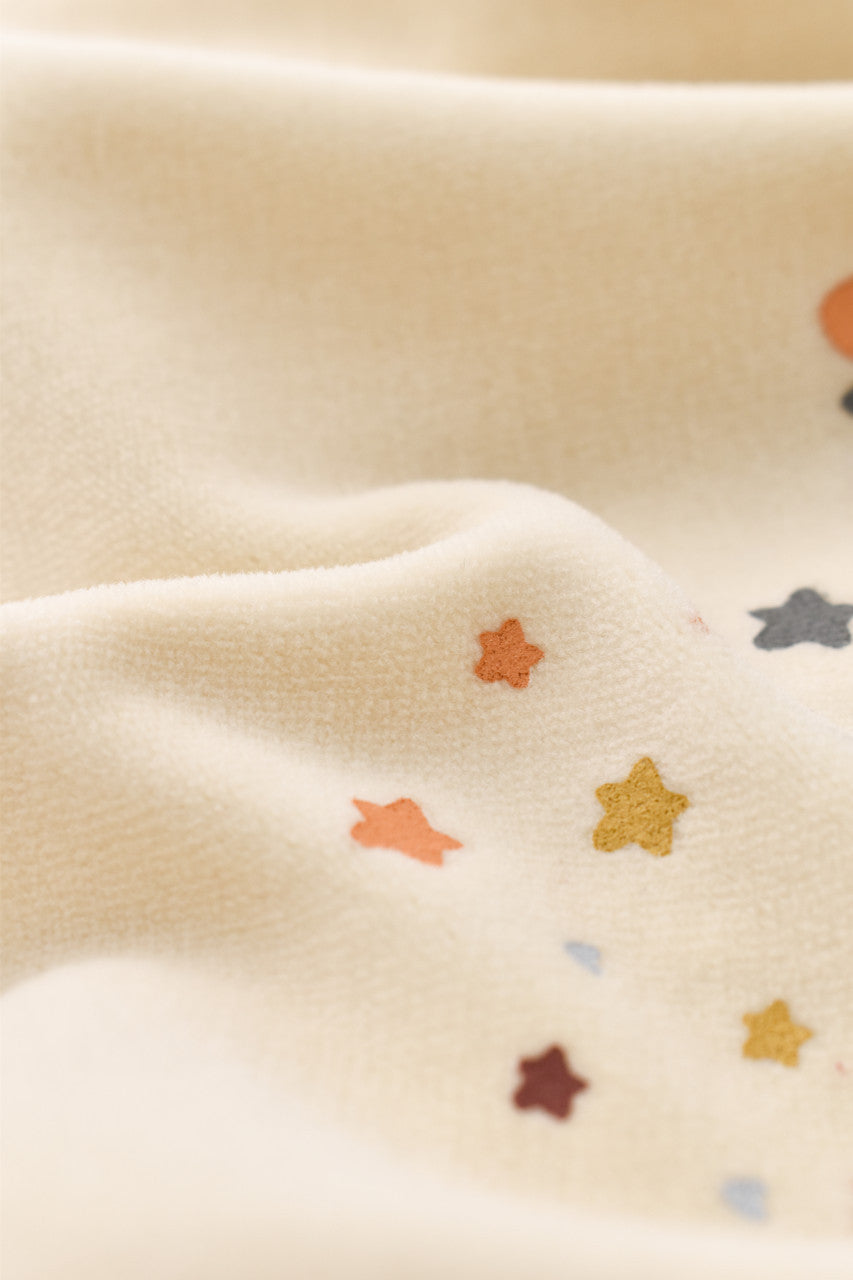 Salopeta Curcubeu cu maneca lunga si botosei din 80%bumbac organic si 20% poliester - Crem, BabyCosy