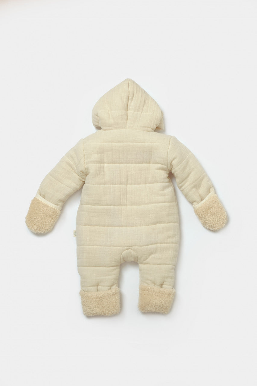 Salopeta de iarna pentru bebelusi, Winter muselin, Stone, BabyCosy