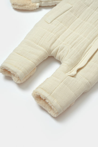 Salopeta de iarna pentru bebelusi, Winter muselin, Stone, BabyCosy