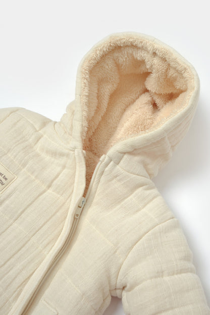 Salopeta de iarna pentru bebelusi, Winter muselin, Stone, BabyCosy