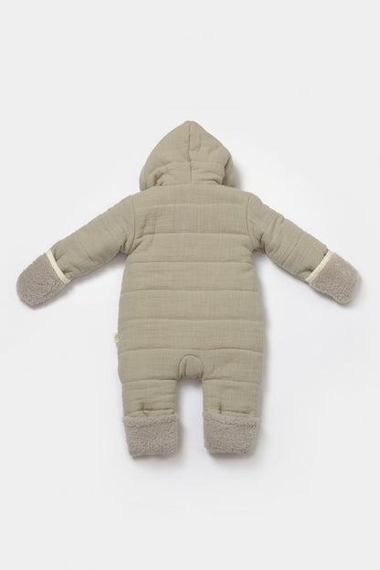 Salopeta de iarna pentru bebelusi, Winter muselin, Verde, BabyCosy