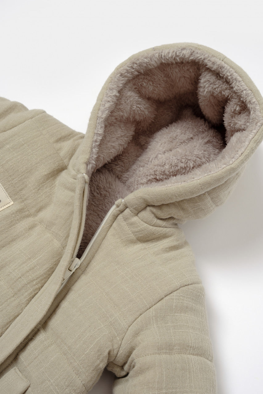 Salopeta de iarna pentru bebelusi, Winter muselin, Verde, BabyCosy