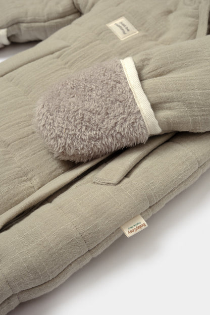 Salopeta de iarna pentru bebelusi, Winter muselin, Verde, BabyCosy