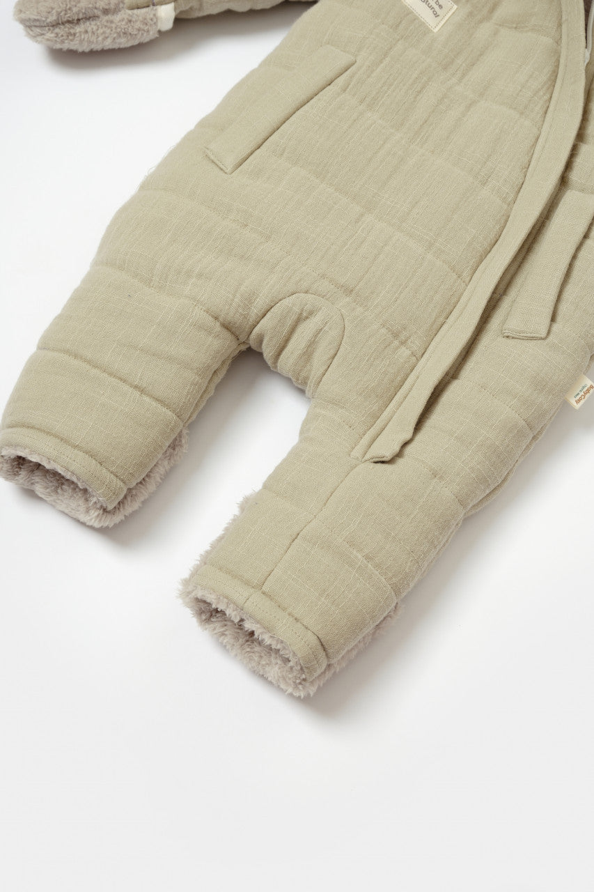 Salopeta de iarna pentru bebelusi, Winter muselin, Verde, BabyCosy