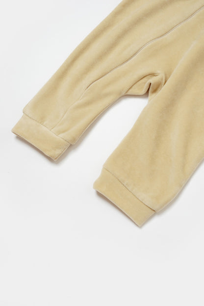 Salopeta Elefant cu maneca lunga din 80%bumbac organic si 20% poliester - Stone, BabyCosy