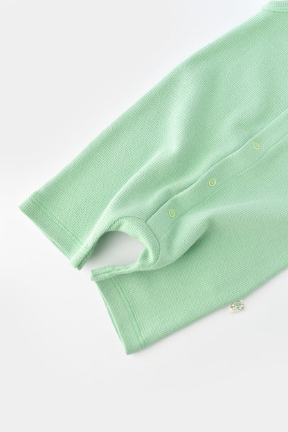 Salopeta fara maneci si pantaloni scurti - 100% bumbac organic - Mint, BabyCosy
