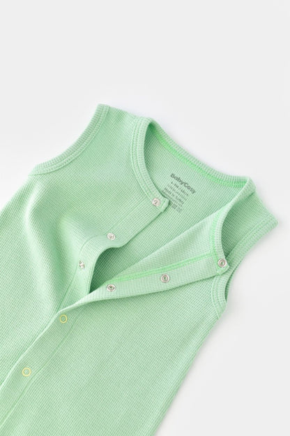 Salopeta fara maneci si pantaloni scurti - 100% bumbac organic - Mint, BabyCosy