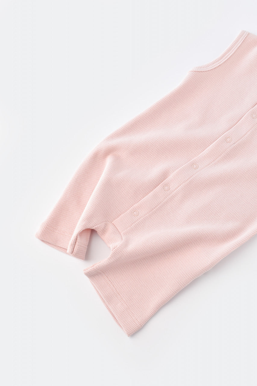 Salopeta fara maneci si pantaloni scurti - 100% bumbac organic - Roz, BabyCosy