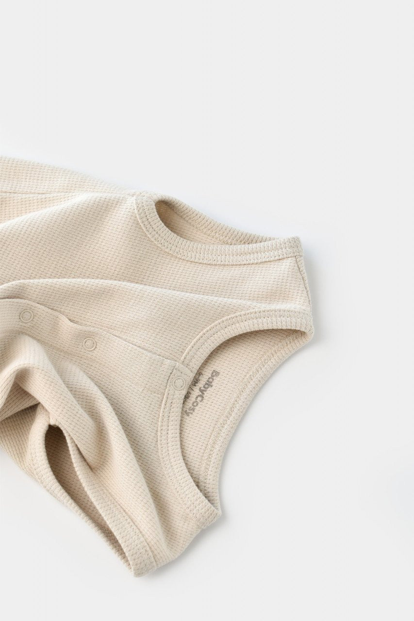 Salopeta fara maneci si pantaloni scurti - 100% bumbac organic - Stone, BabyCosy