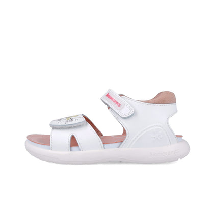 Sandale din piele pentru copii Floricele, Biomecanics, 252233, alb