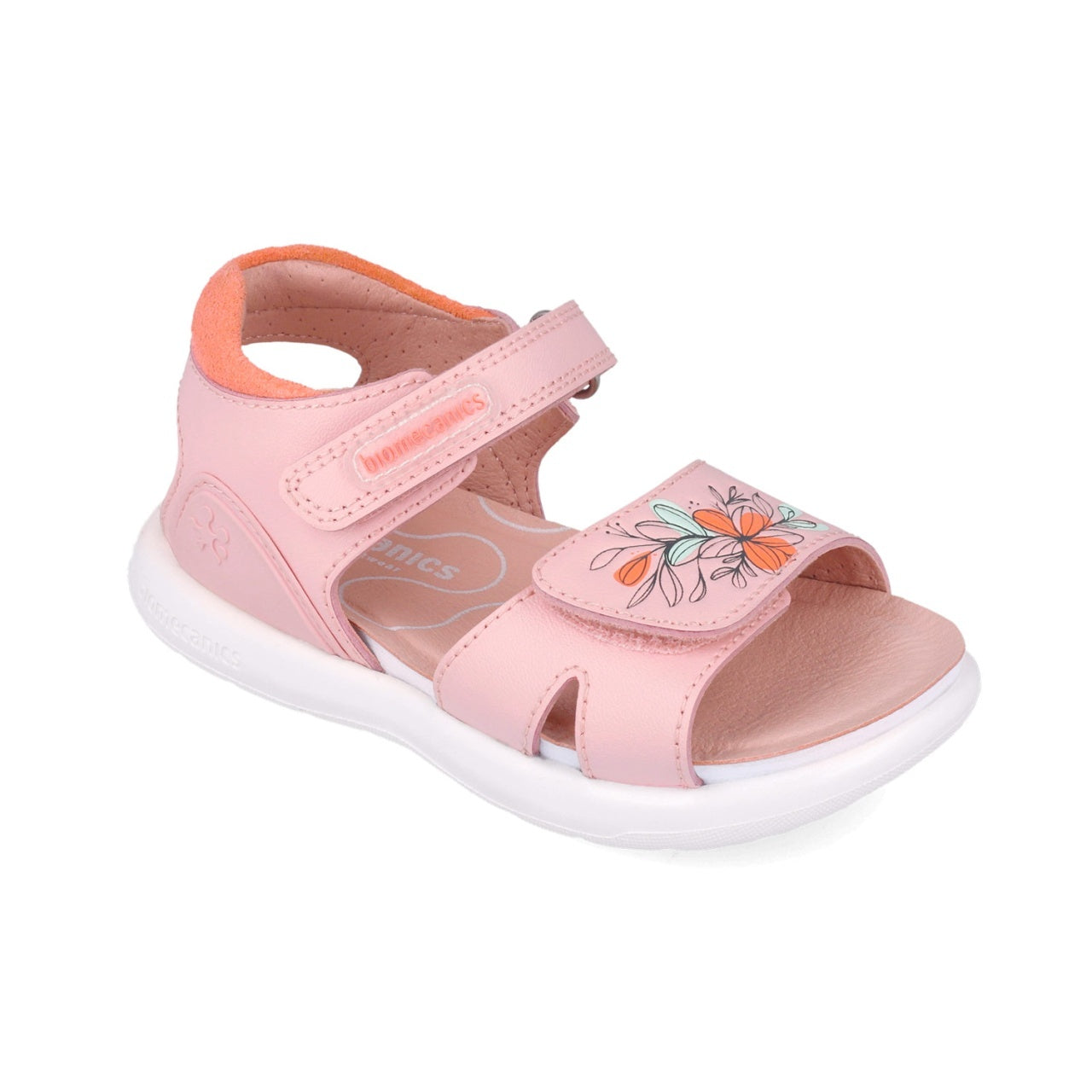 Sandale din piele pentru copii Floricele, Biomecanics, 252233, roz