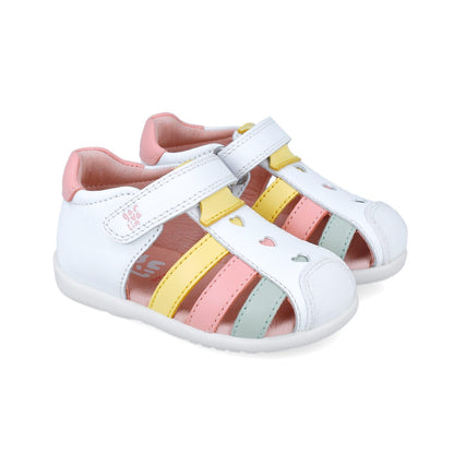 Sandale din piele pentru copii Garvalin 252303, alb