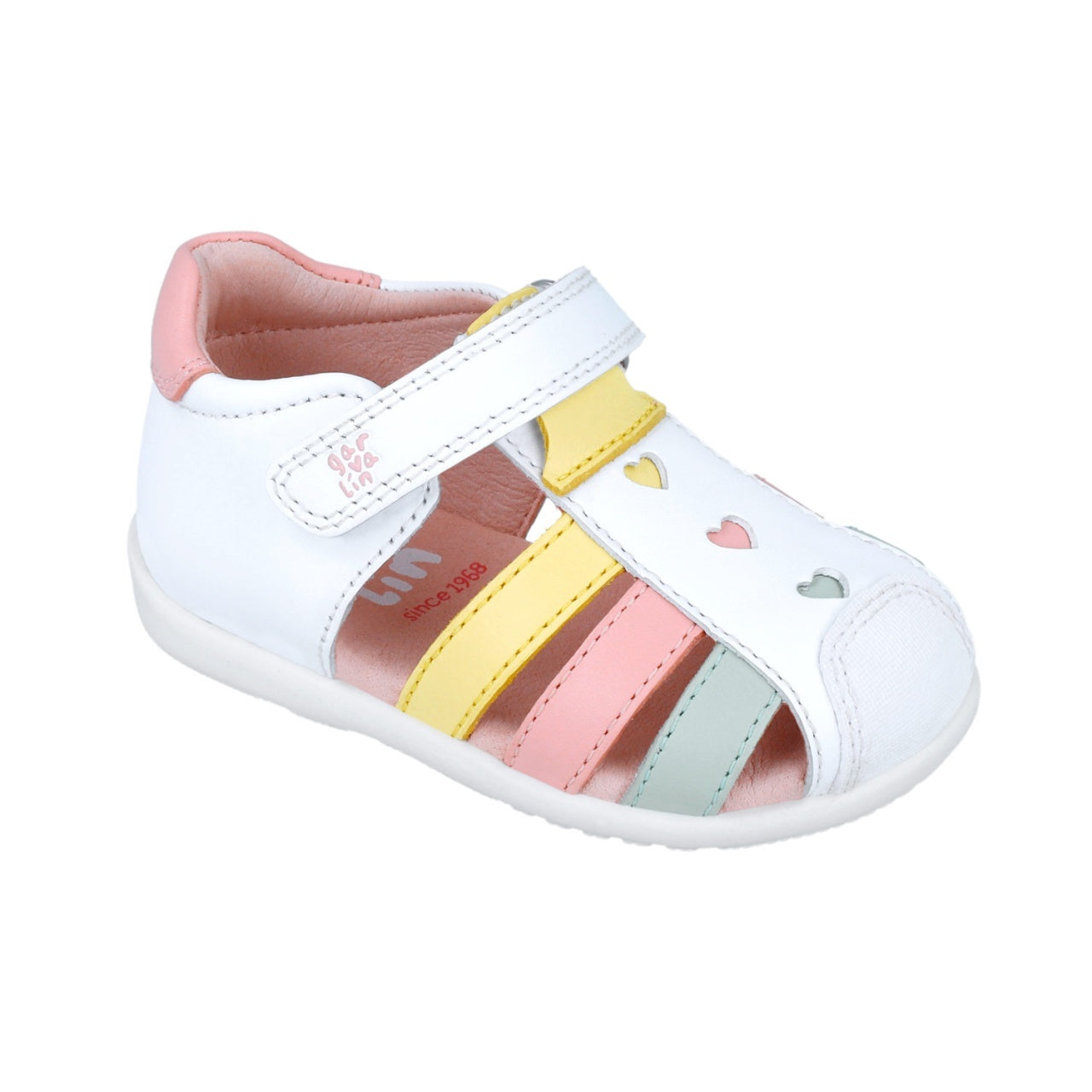 Sandale din piele pentru copii Garvalin 252303, alb