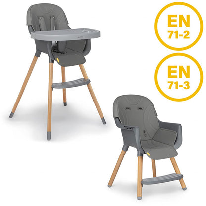 Scaun de masa 2 in 1 transformabil Skiddou Sunt, Evening Shadow, Gri inchis