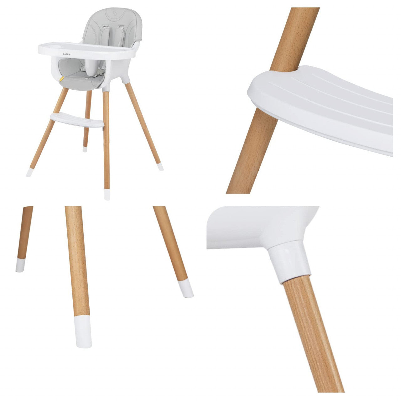 Scaun de masa 2 in 1 transformabil Skiddou Sunt, Normandic Dream, Gri deschis