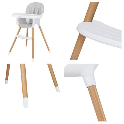 Scaun de masa 2 in 1 transformabil Skiddou Sunt, Normandic Dream, Gri deschis
