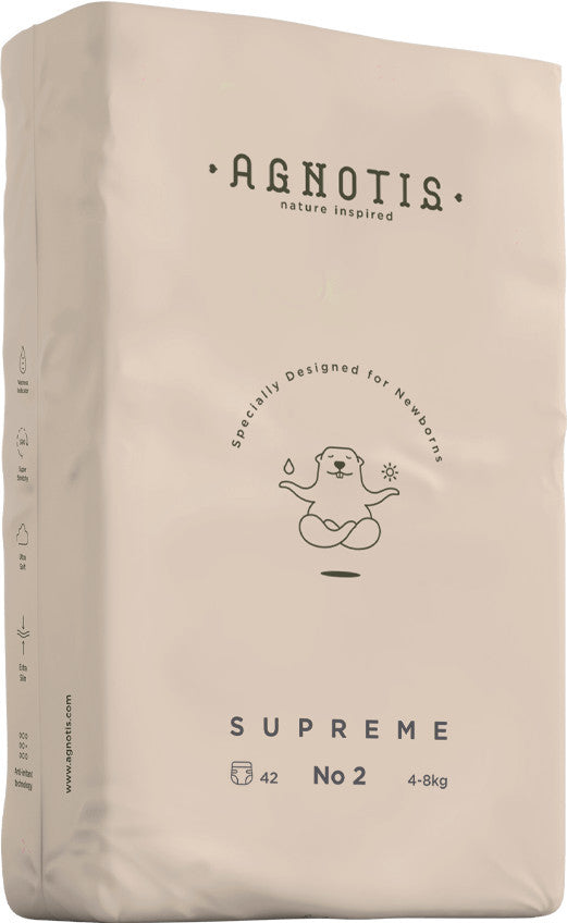Scutece hipoalergenice Supreme Agnotis, marimea nr. 2, 4-8 kg, 42 bucati