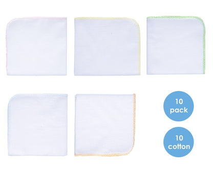 Set 10 batistute BabyJem din bumbac pentru copii 20x20 cm