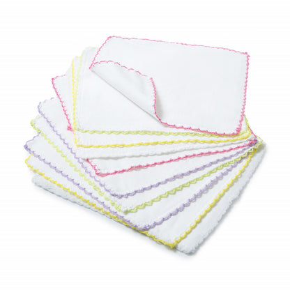 Set 10 batistute BabyJem din bumbac pentru copii 20x20 cm