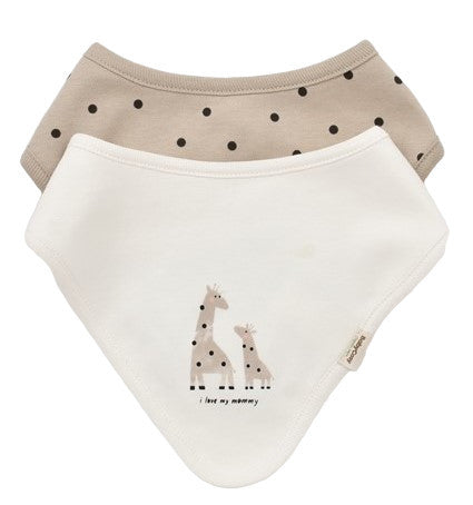 Set 2 bavete Girafa, BabyCosy, Ecru/Mink -