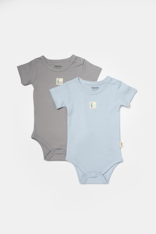 Set 2 body Bamboo, blue, BabyCosy, 50% bumbac+50%bambus - Body