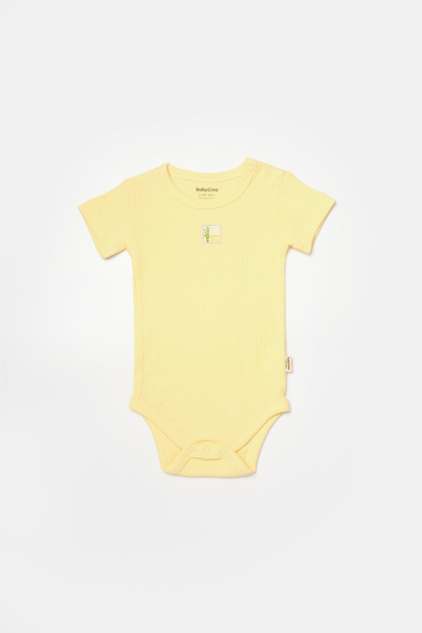 Set 2 body Bamboo, galben, BabyCosy, 50% bumbac+50%bambus