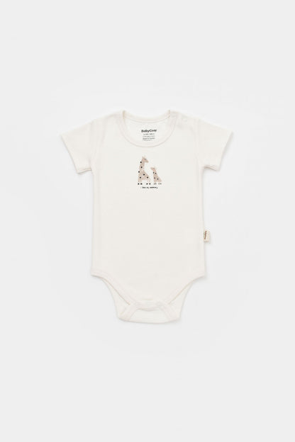 Set 2 body-uri bebe unisex Girafa, BabyCosy, 100% bumbac organic