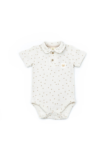 Set 2 body-uri cu guler TeddyBear, BabyCosy, 100% bumbac