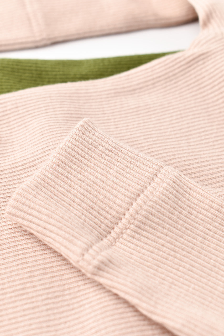 Set 2 body-uri cu maneca lunga bebe unisex din bumbac organic si modal - Verde/Blush, BabyCosy