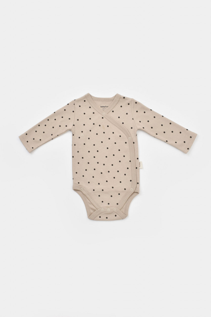 Set 2 body-uri cu maneca lunga petrecute, Girafa, BabyCosy, 100% bumbac organic