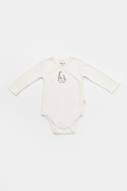 Set 2 body-uri cu maneca lunga petrecute, Girafa, BabyCosy, 100% bumbac organic