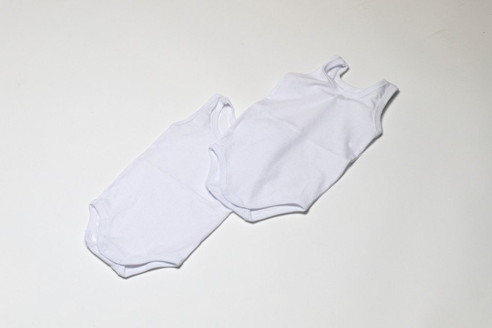 Set 2 body-uri din bumbac albe fara maneca - tip maieu Drool
