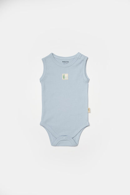 Set 2 body-uri fara maneci Bamboo, bleu, BabyCosy, 50% bambus+50% bumbac