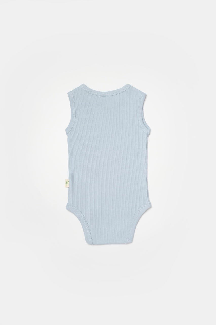 Set 2 body-uri fara maneci Bamboo, bleu, BabyCosy, 50% bambus+50% bumbac