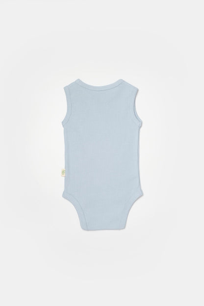 Set 2 body-uri fara maneci Bamboo, bleu, BabyCosy, 50% bambus+50% bumbac