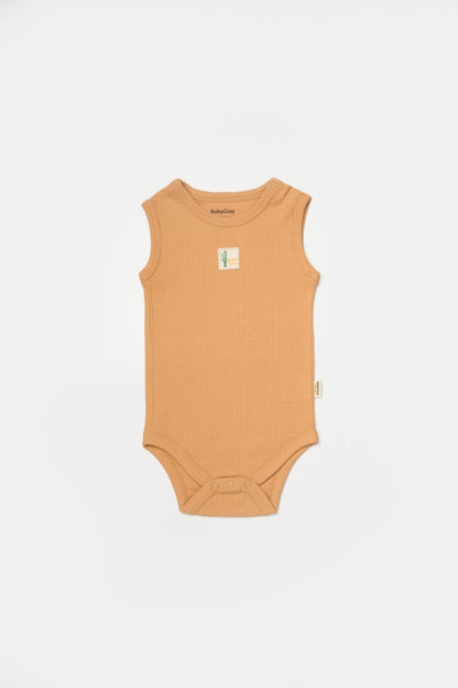 Set 2 body-uri fara maneci Bamboo, galben, BabyCosy, 50% bambus+50% bumbac