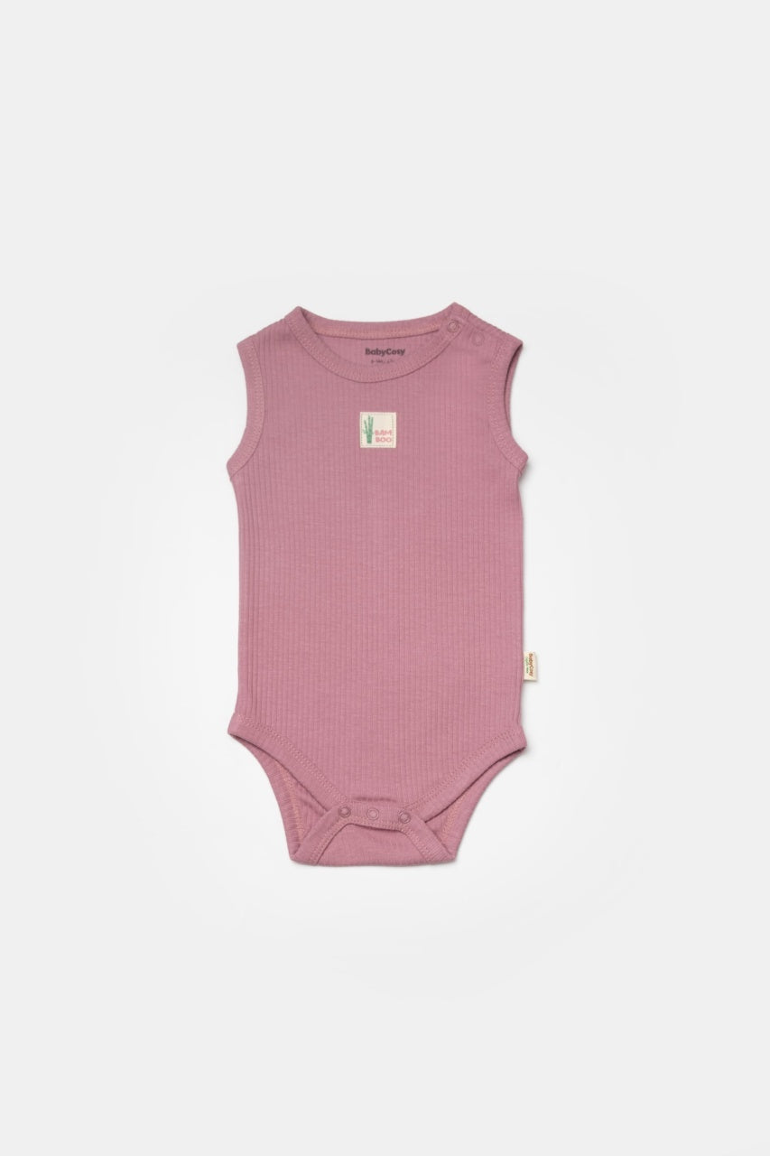 Set 2 body-uri fara maneci Bamboo, roz, BabyCosy, 50% bambus+50% bumbac