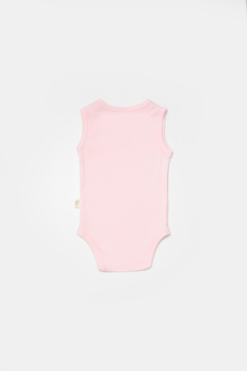 Set 2 body-uri fara maneci Bamboo, roz, BabyCosy, 50% bambus+50% bumbac