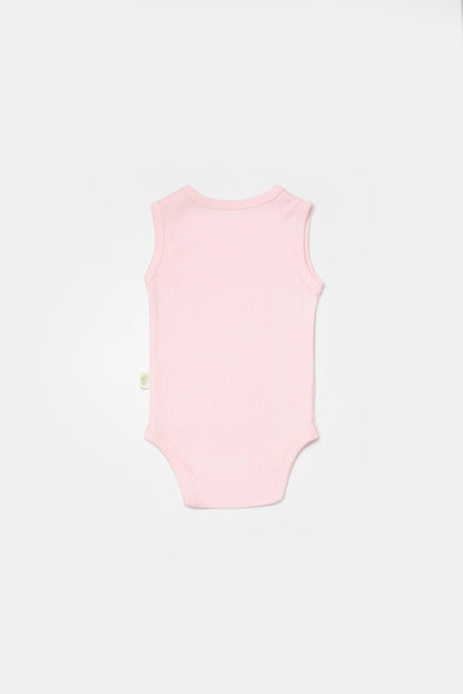 Set 2 body-uri fara maneci Bamboo, roz, BabyCosy, 50% bambus+50% bumbac