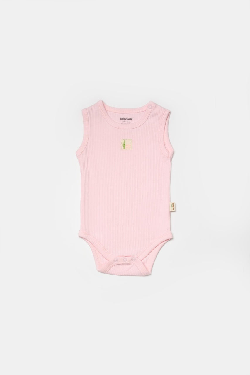 Set 2 body-uri fara maneci Bamboo, roz, BabyCosy, 50% bambus+50% bumbac