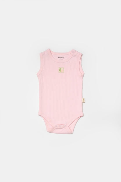 Set 2 body-uri fara maneci Bamboo, roz, BabyCosy, 50% bambus+50% bumbac