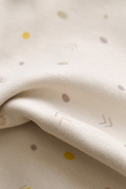Set 2 body-uri fara maneci bebe unisex -100% bumbac organic - Crem cu buline, BabyCosy