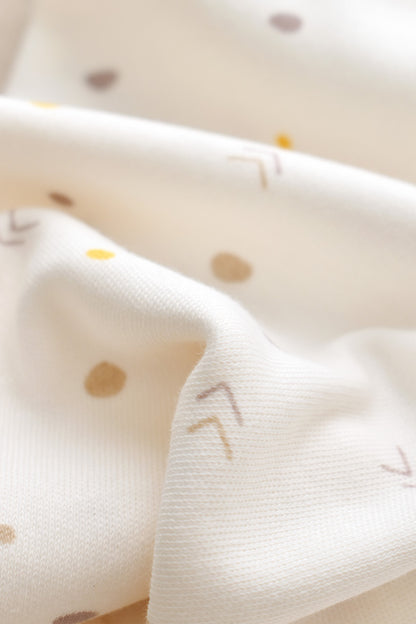 Set 2 body-uri fara maneci bebe unisex -100% bumbac organic - Ecru cu buline, BabyCosy