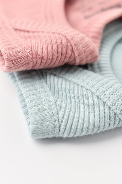 Set 2 body-uri fara maneci bebe unisex din bumbac organic si modal - Mint/Rose, BabyCosy
