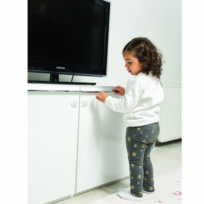 Set 2 mini sigurante universale pentru usi si dulapuri BabyJem, albe