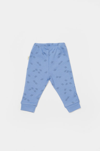 Set 2 pantalonasi Printed, BabyCosy, 50% modal+50% bumbac, Ecru/Lavanda