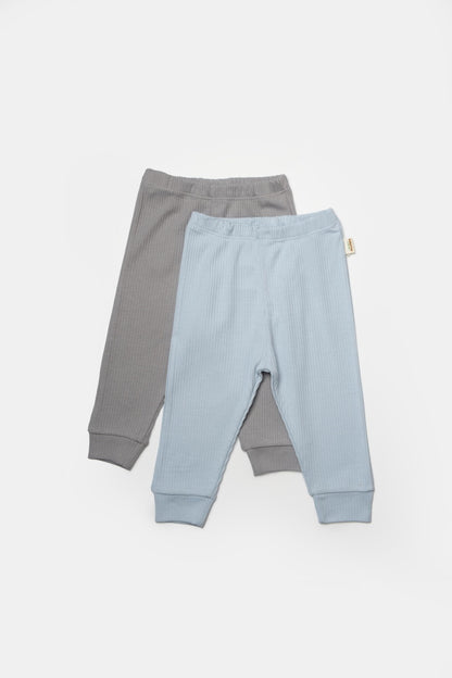 Set 2 pantaloni Bamboo, bleu, BabyCosy, 50%bumbac+50% bambus