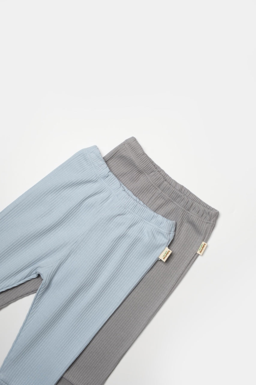 Set 2 pantaloni Bamboo, bleu, BabyCosy, 50%bumbac+50% bambus