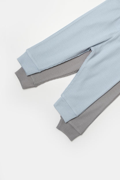 Set 2 pantaloni Bamboo, bleu, BabyCosy, 50%bumbac+50% bambus