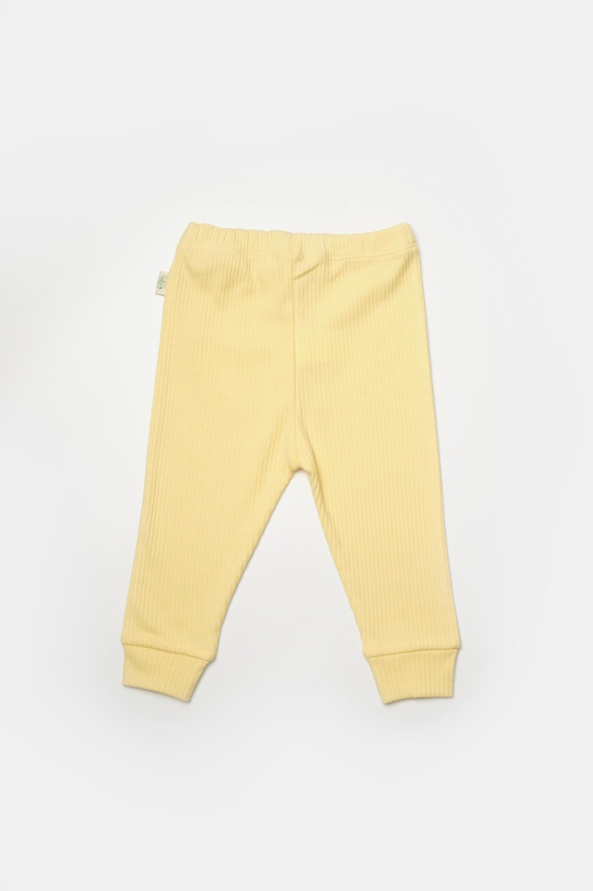Set 2 pantaloni Bamboo, galben, BabyCosy, 50%bumbac+50% bambus